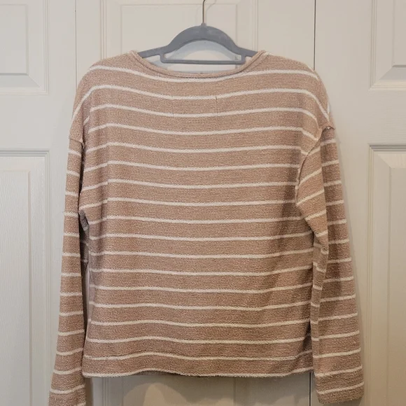 Anthropologie Women’s Crew Neck Striped Long Sleeve Top - Picture 2 of 8